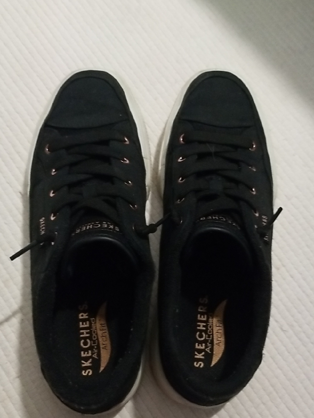 Skechers Black Canvas Low-Top Slip On Sneakers